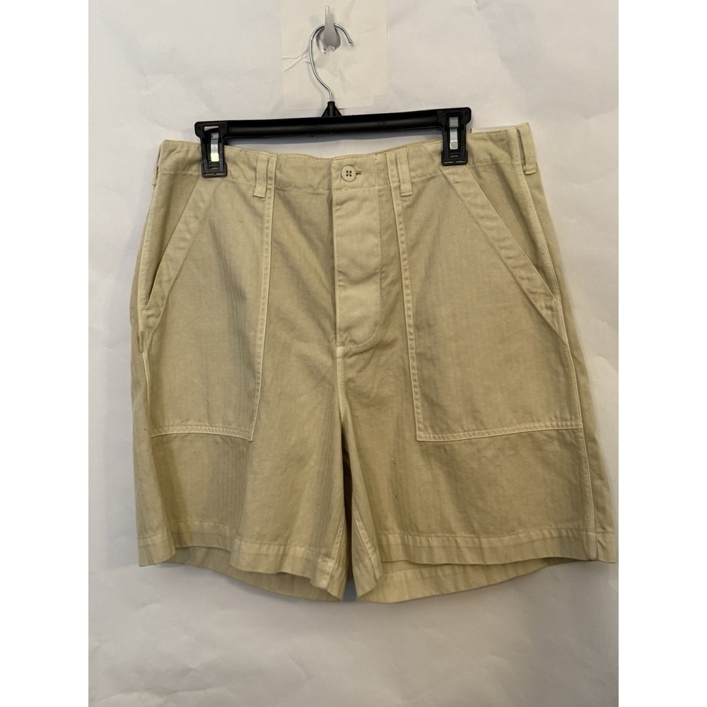 New Nike Life Fatigue Shorts Men's 32 HJ2976-229 Light Khaki Herringbone Twill